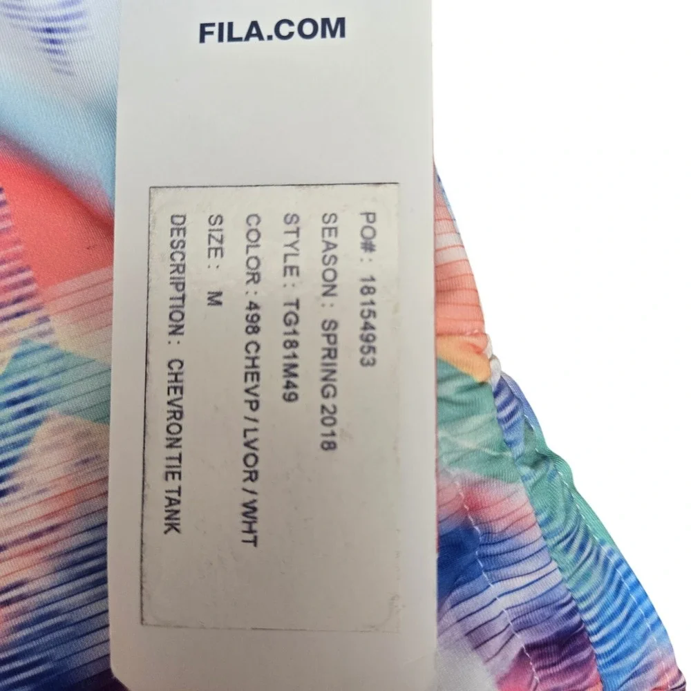 Fila Tennis‎ Tank Top Chevron Tie Waist Sleeveless Athletic Kids Size M